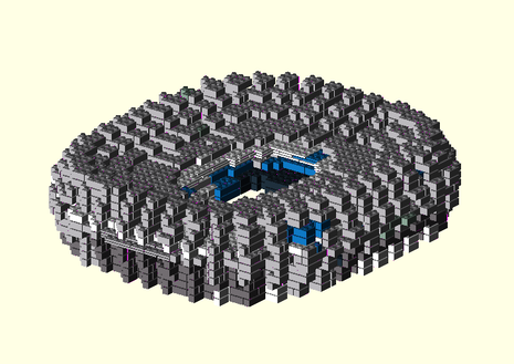 Lego Brick model of Hamburg Imtech Arena by using brickplicator.com
