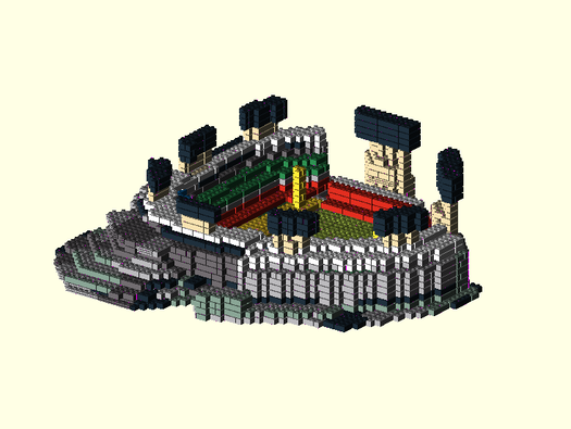 Lego Brick model of L. A. Dodger Stadium by using brickplicator.comPicture