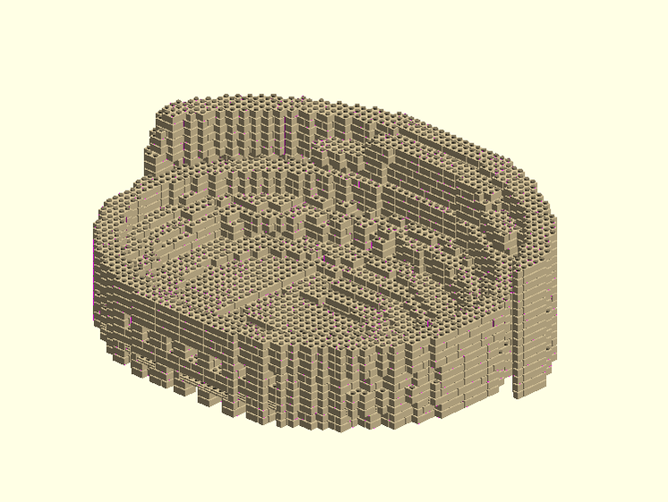 Lego Brick model of Rome Colosseum arena by using brickplicator.comPicture