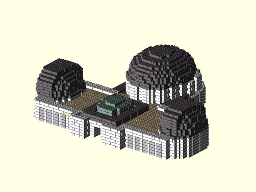 Lego Brick model of L. A. Griffith Observatory by using brickplicator.comPicture