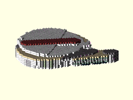 Lego Brick model of L. A. Staples Center arena by using brickplicator.com