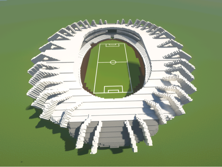 Allianz Arena Stadium Minecraft model by using craftplicator.com