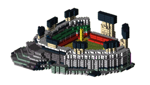 L. A. Dodger Stadium Lego Brick Model by using www.brickplicator.com 