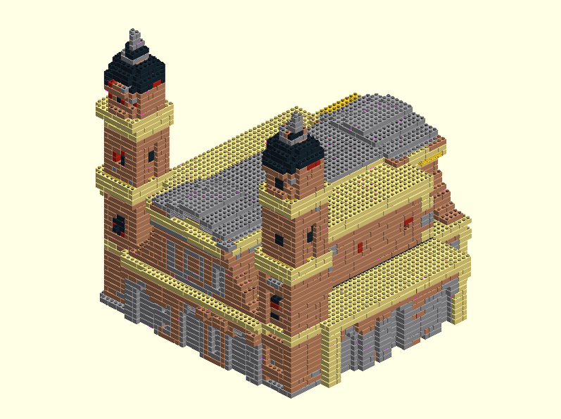 Lego Brick model of a church by using brickplicator.com Picture